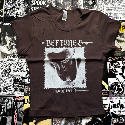 DEFTONES BROWN CROP XSMALL