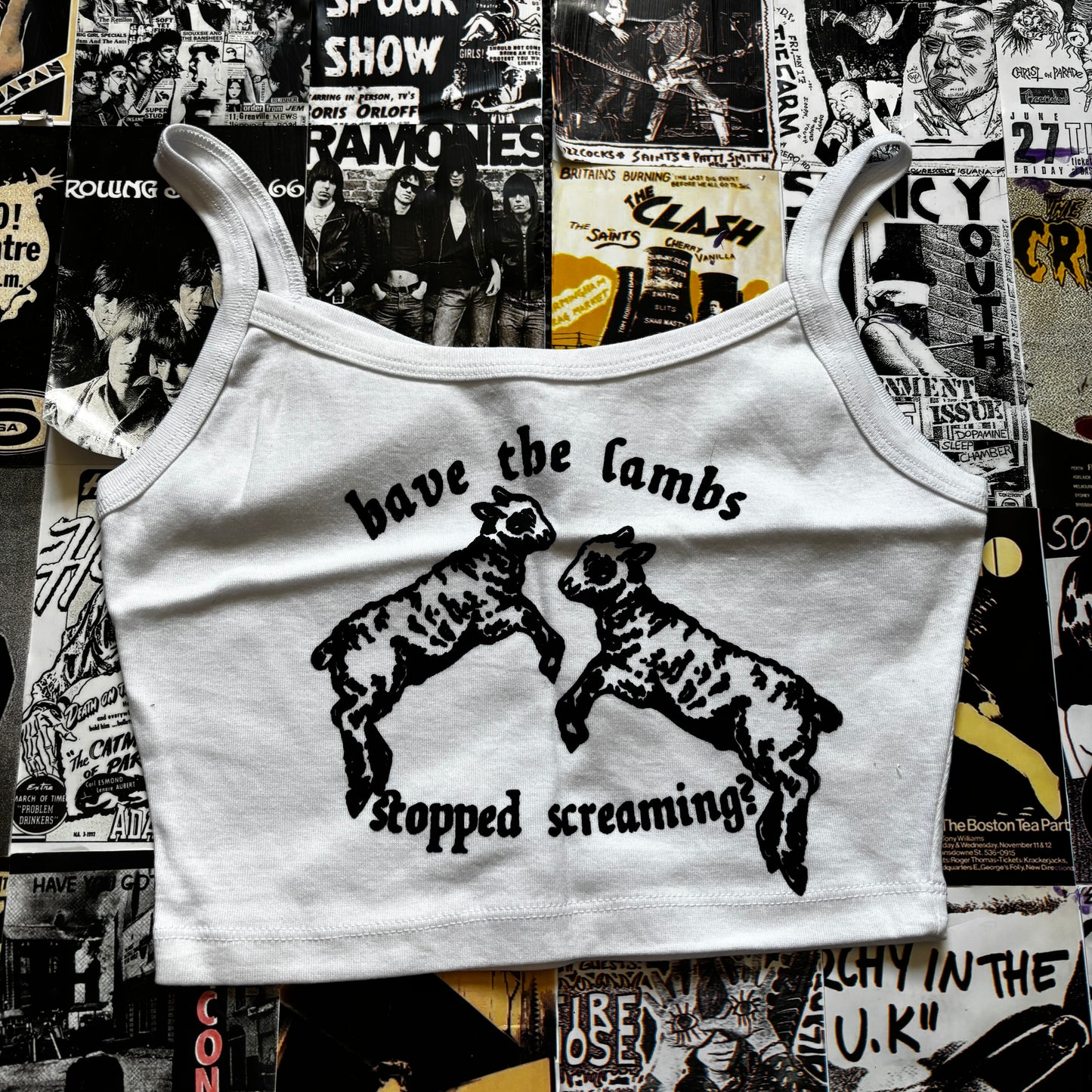 SILENCE WHITE CROP TANK MEDIUM