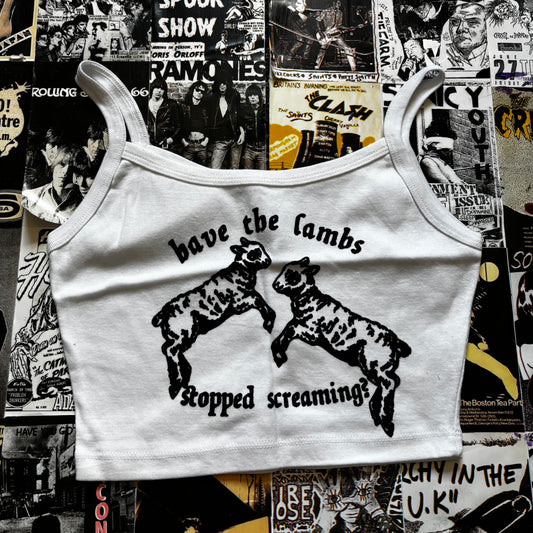 SILENCE WHITE CROP TANK MEDIUM