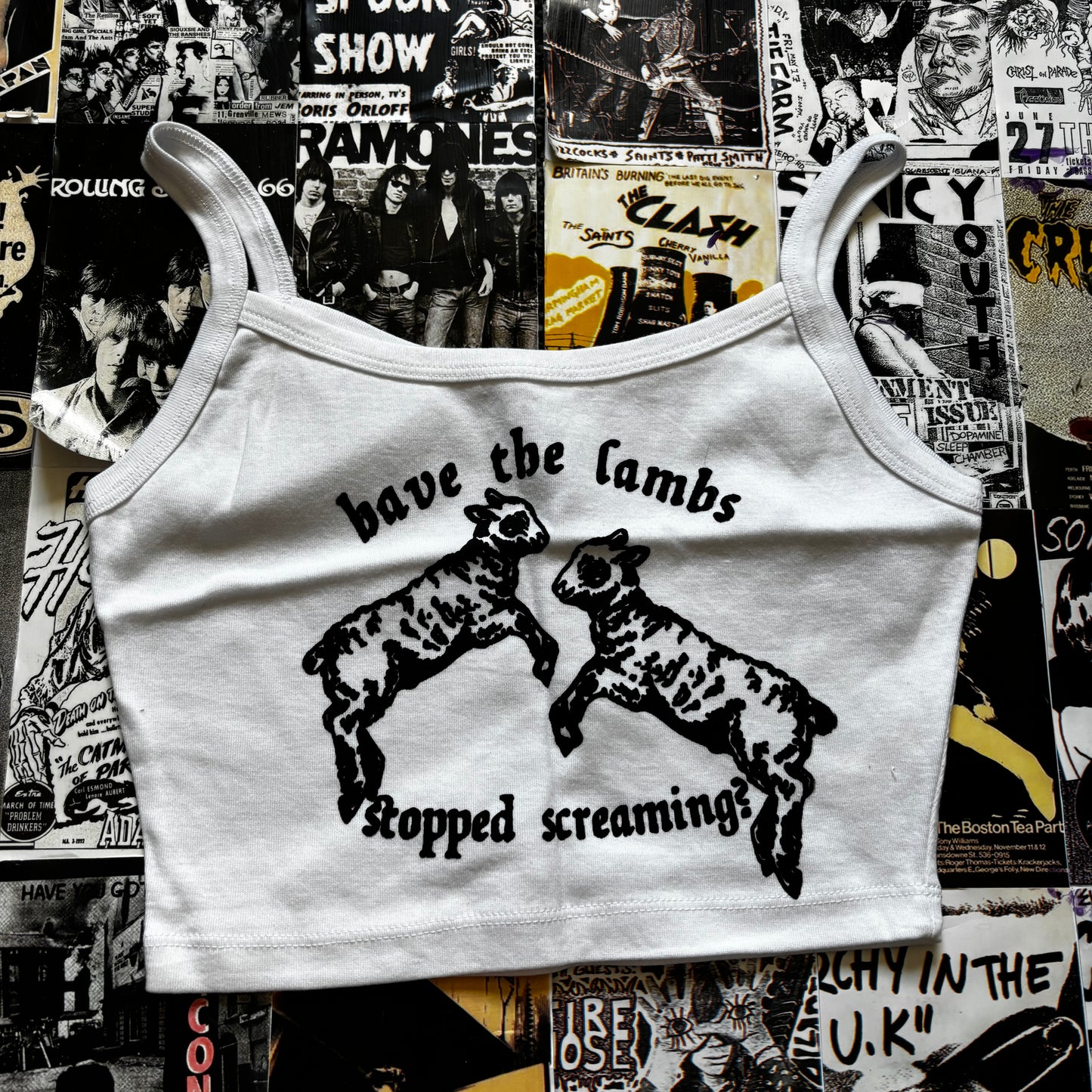 SILENCE WHITE CROP TANK MEDIUM