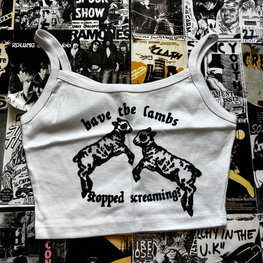 SILENCE WHITE CROP TANK MEDIUM