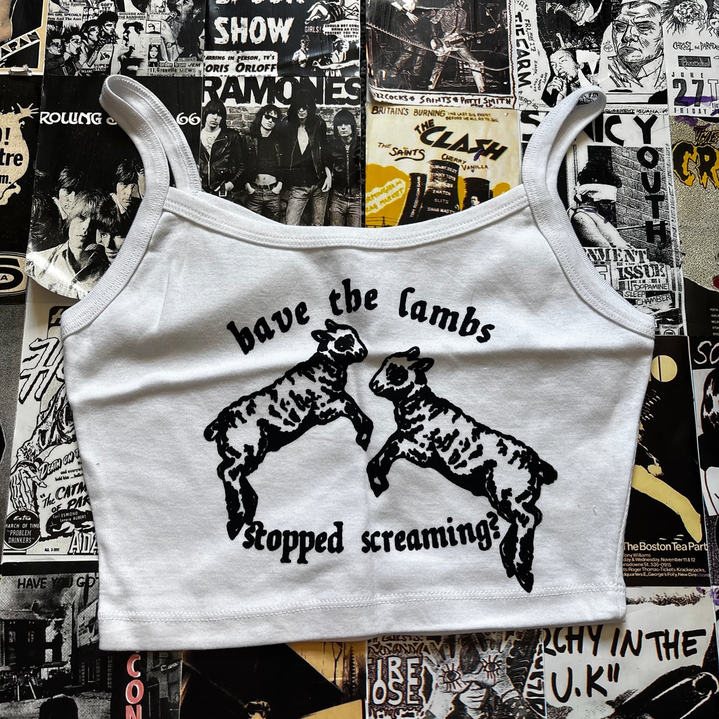 SILENCE WHITE CROP TANK MEDIUM