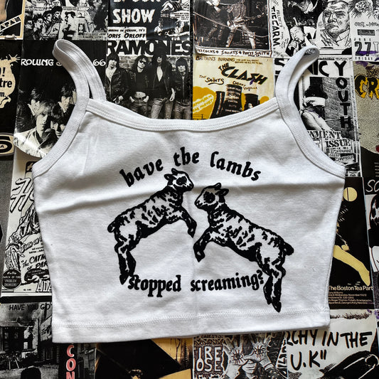 SILENCE WHITE CROP TANK MEDIUM
