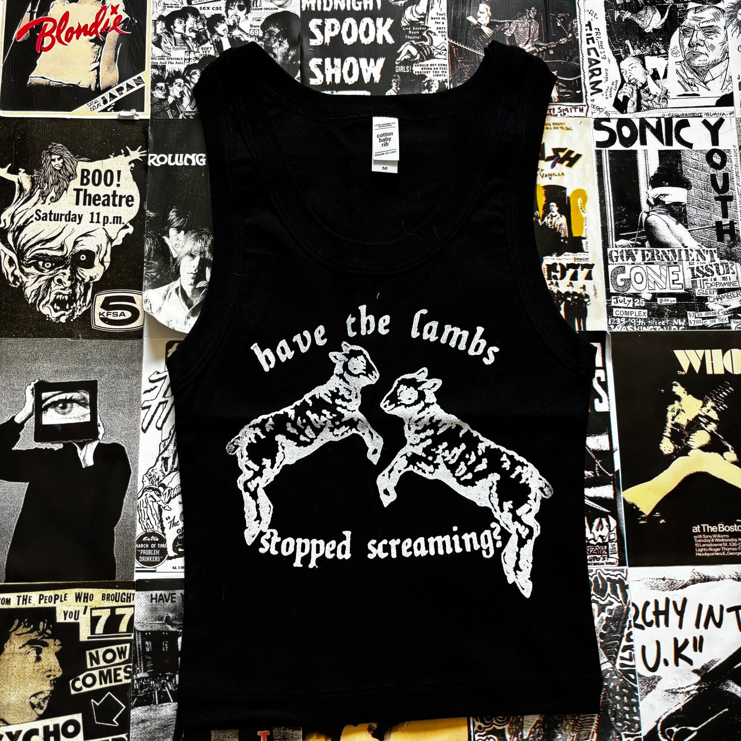 SILENCE BLACK CROP TANK SMALL/MEDIUM