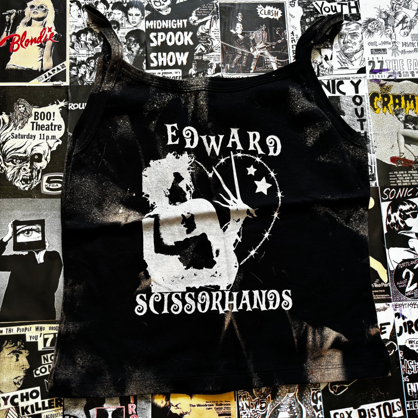 SCISSORHANDS BLACK BLEACH TANK XLARGE