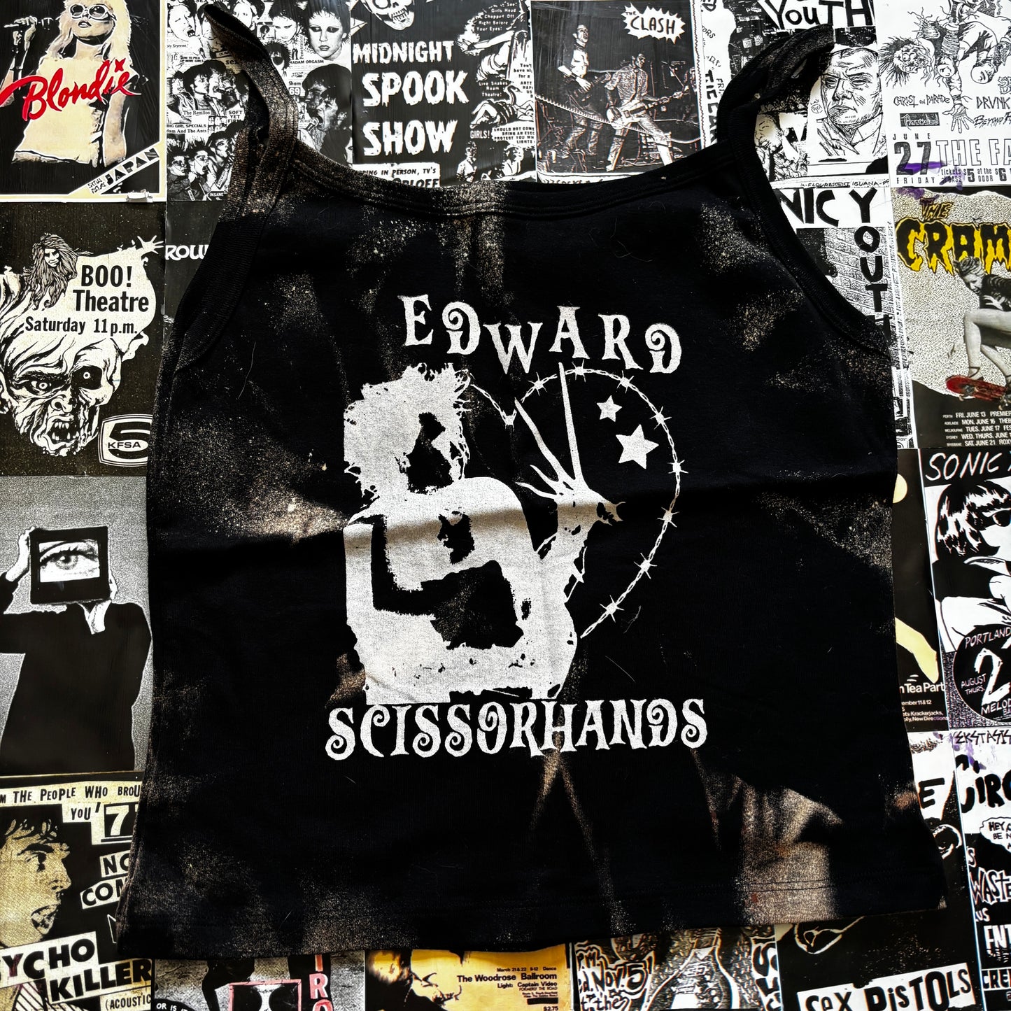 SCISSORHANDS BLACK BLEACH TANK XLARGE