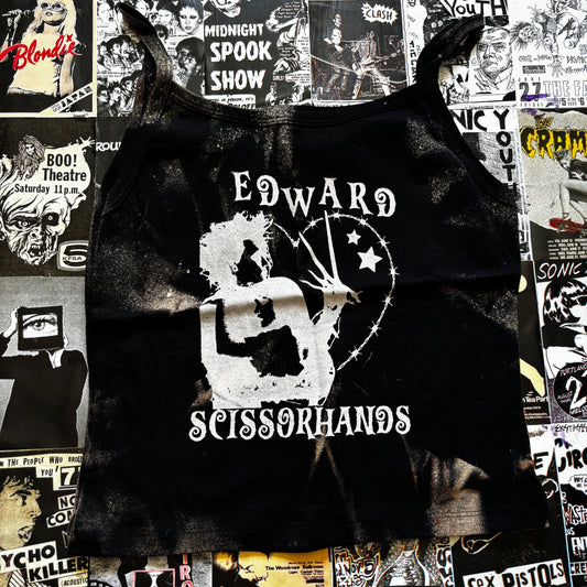 SCISSORHANDS BLACK BLEACH TANK XLARGE