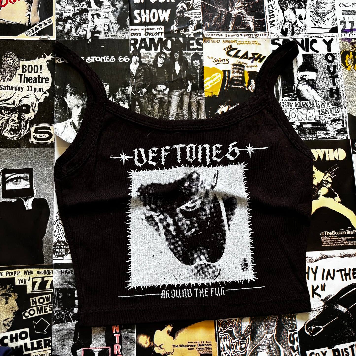 DEFTONES BROWN CROP TANK SMALL