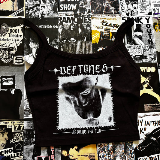 DEFTONES BROWN CROP TANK SMALL