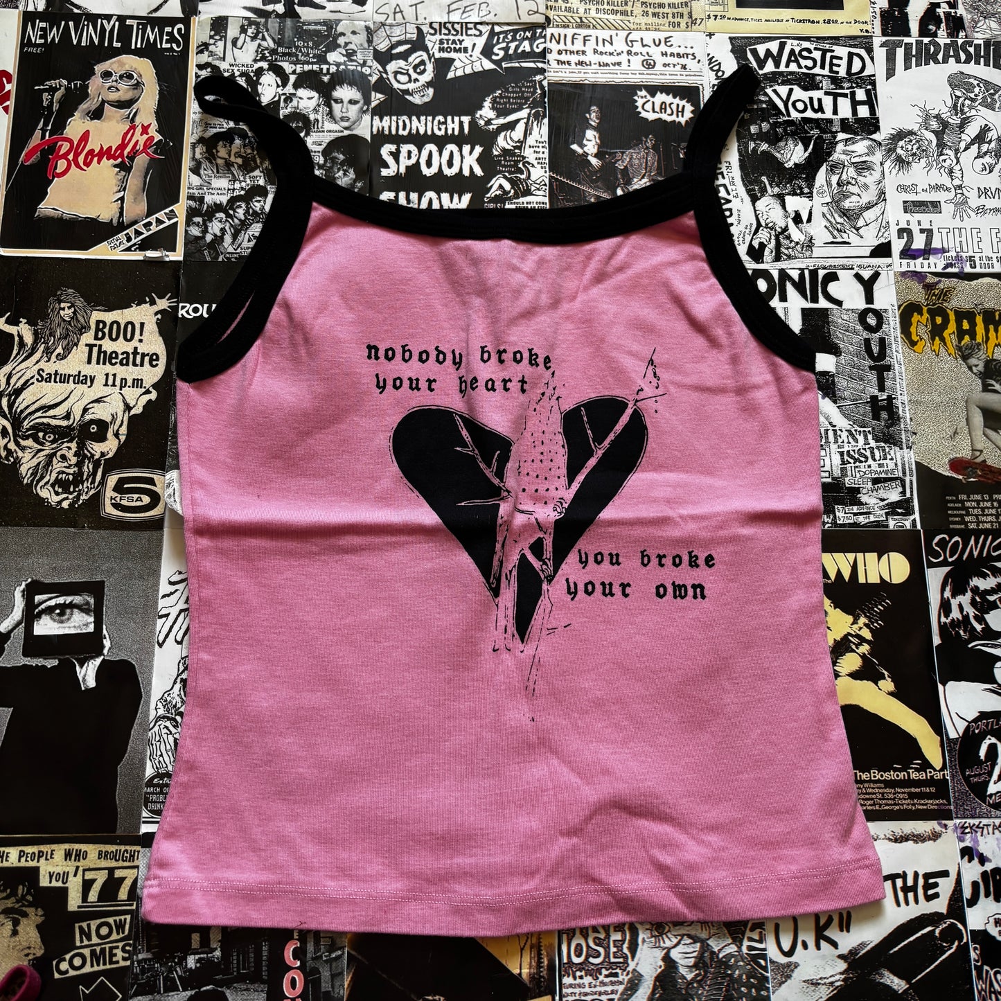 HEART PINK/BLACK TANK MEDIUM