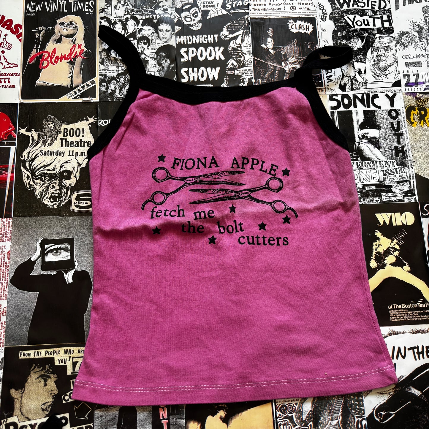 FIONA PINK/BLACK TANK MEDIUM