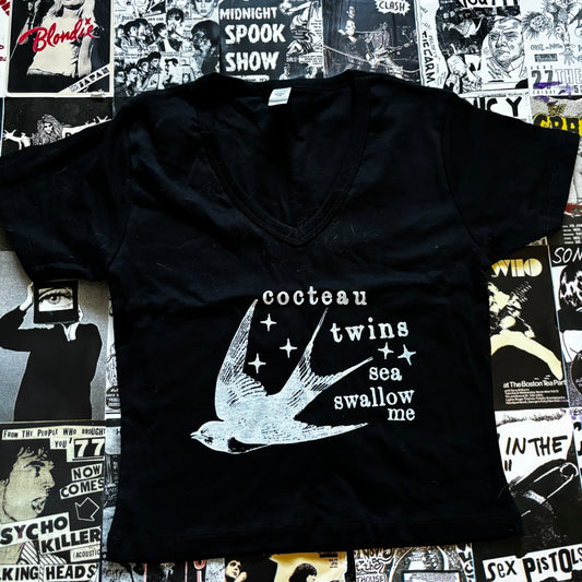 COCTEAU BLACK V-NECK BABY TEE