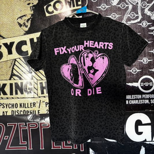 TWIN PEAKS GREY/PINK CHEETAH SLIM TEE
