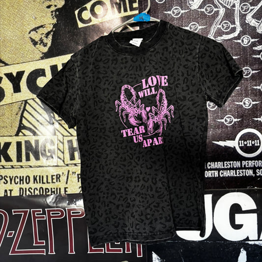 JOY LOVE GREY/PINK CHEETAH SLIM TEE
