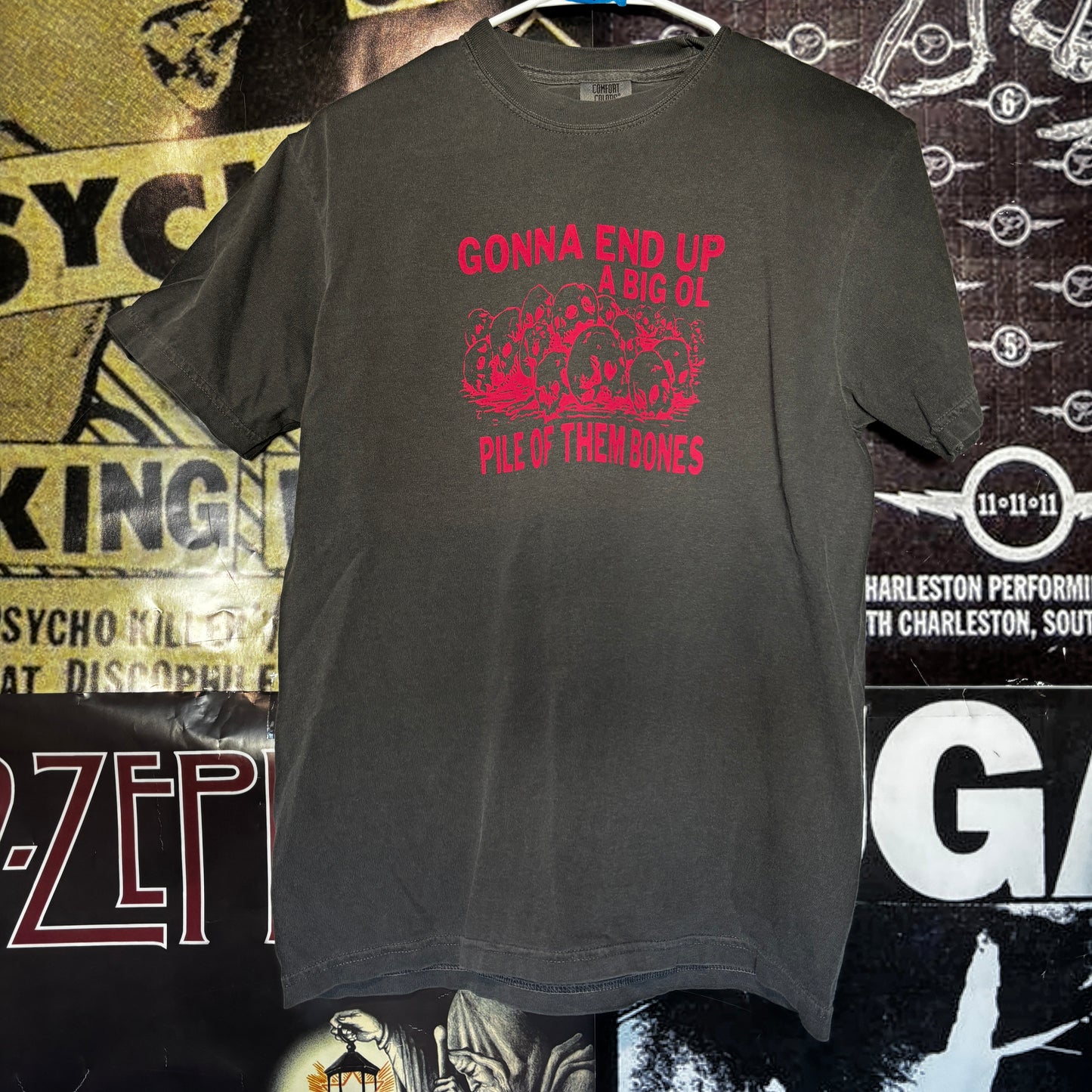 THEM BONES DARK GREY/RED T-SHIRT