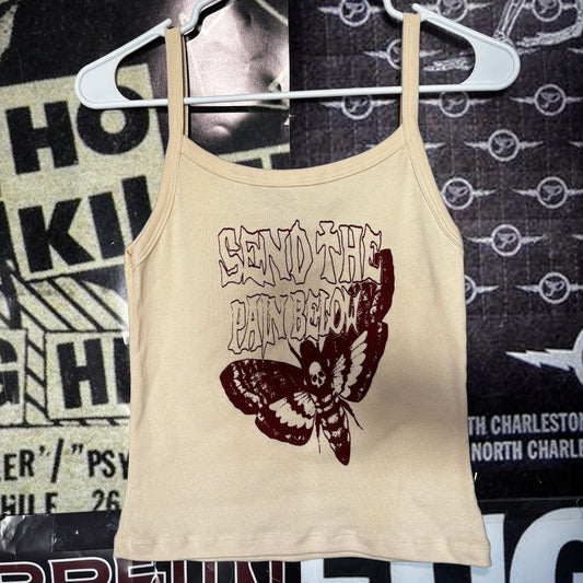 PAIN BELOW  cream/rust baby tank top
