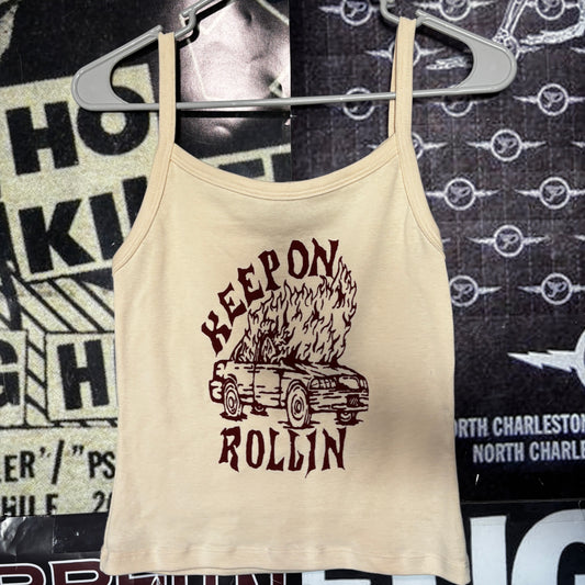 ROLLIN  cream/rust baby tank top