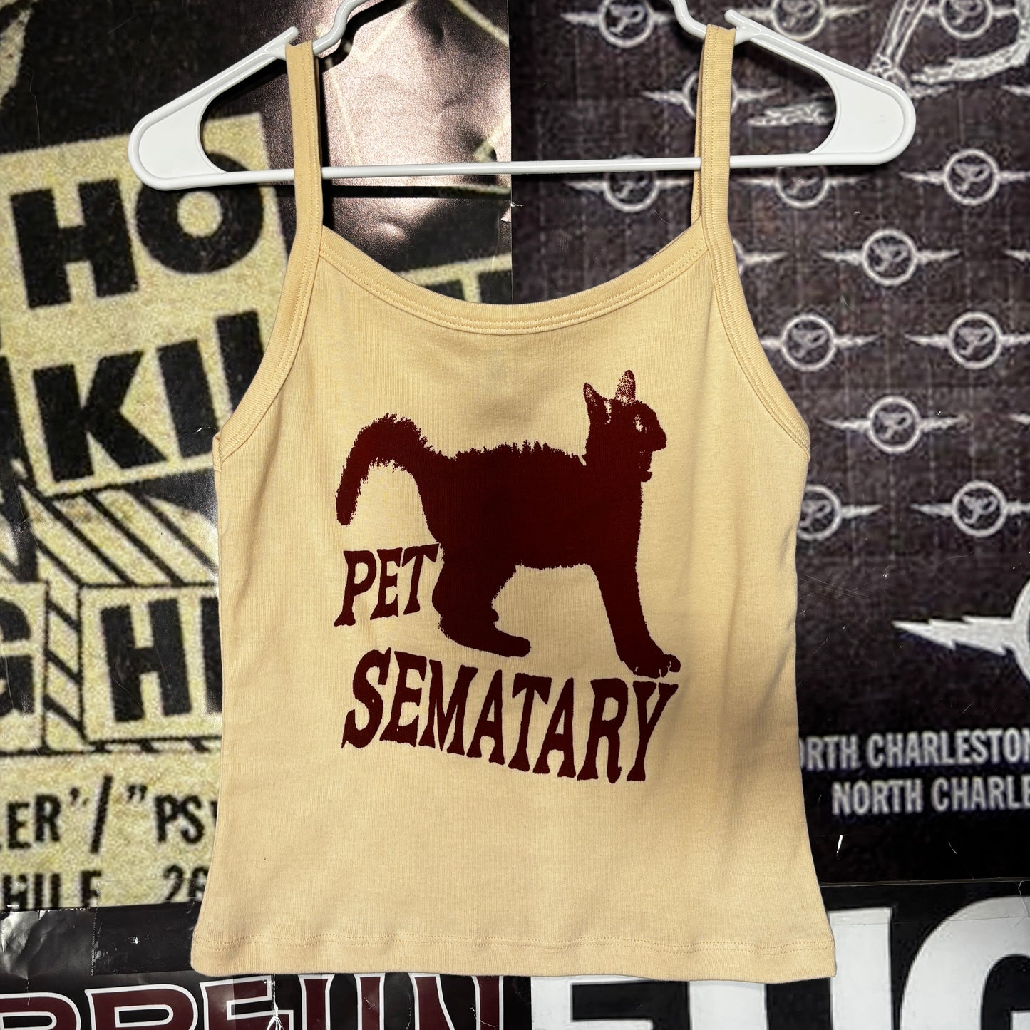 PET SEMATARY cream/rust baby tank top