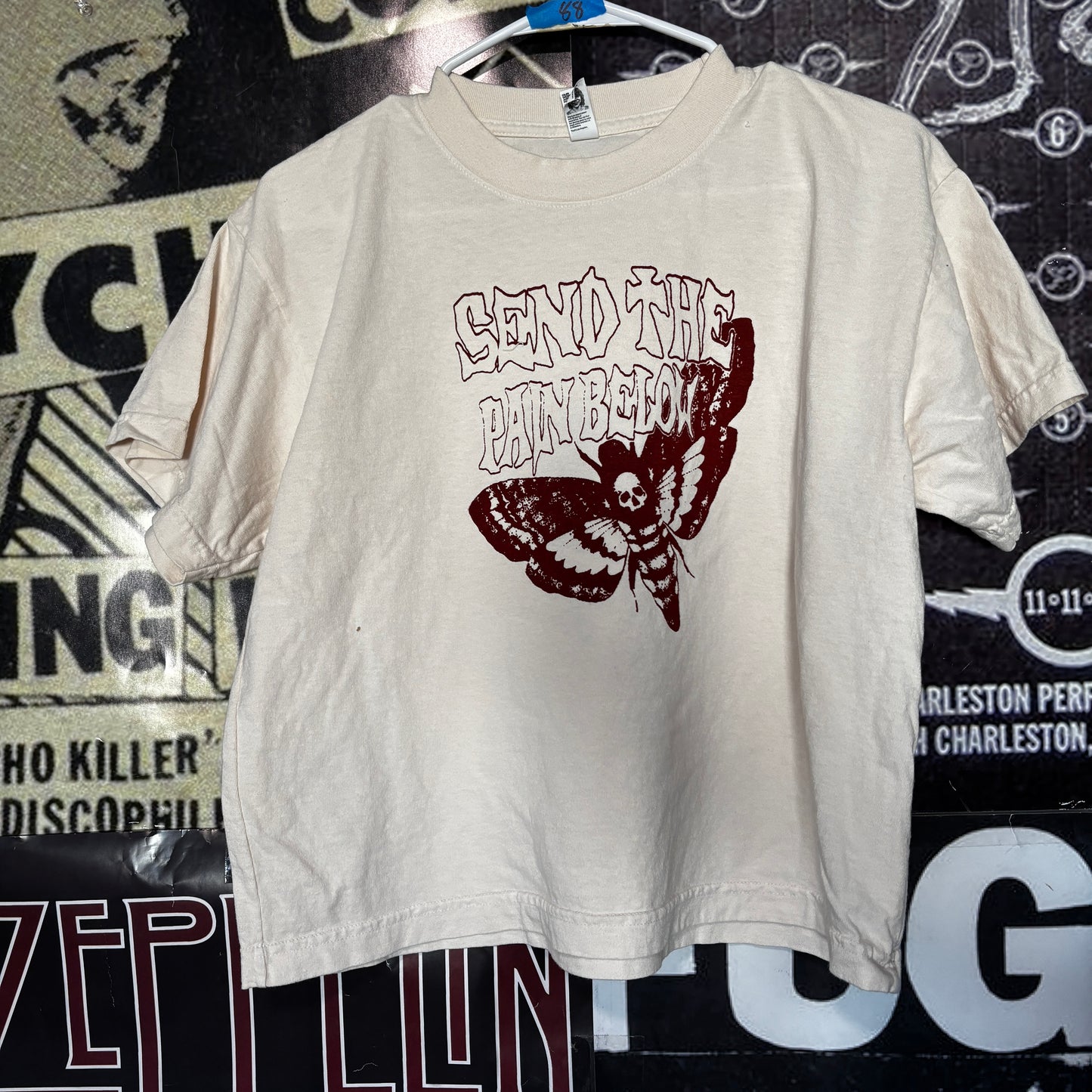 PAIN BELOW  cream/rust boxy tee