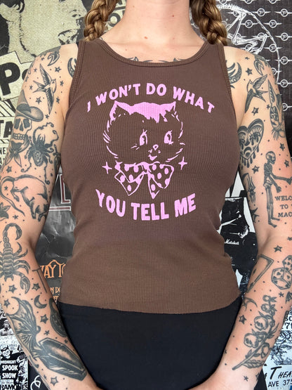 Carrie brown/pink ribbed tank