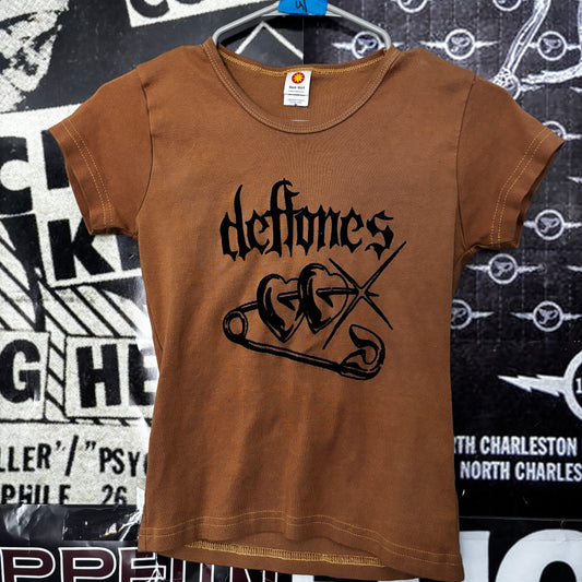 DEFTONES mustard babydoll tee SM/MED