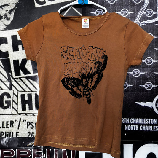 PAIN BELOW mustard babydoll tee SM/MED