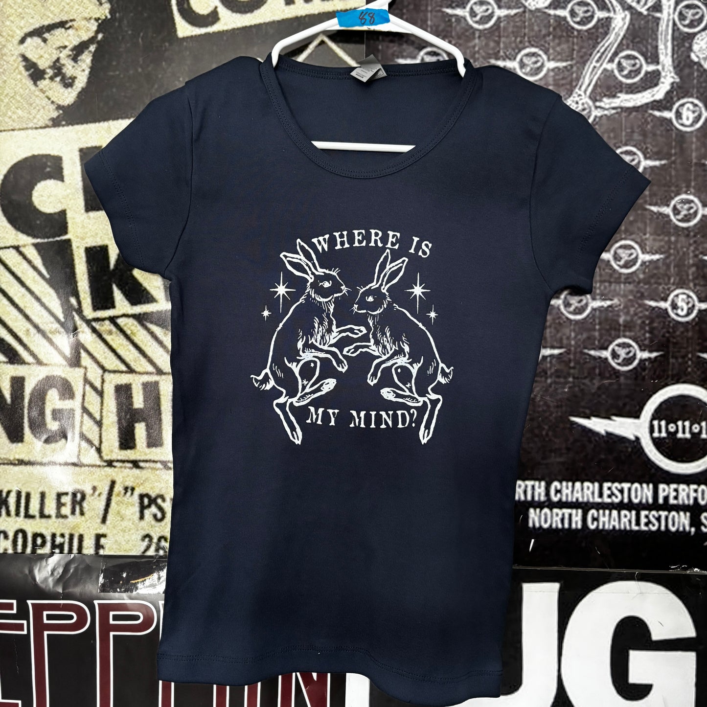 WHERE IS MY MIND navy babydoll tee