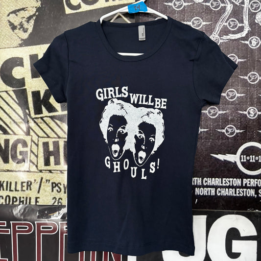 GIRLS GHOULS navy babydoll tee