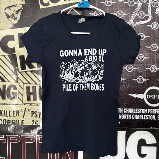 THEM BONES navy babydoll tee
