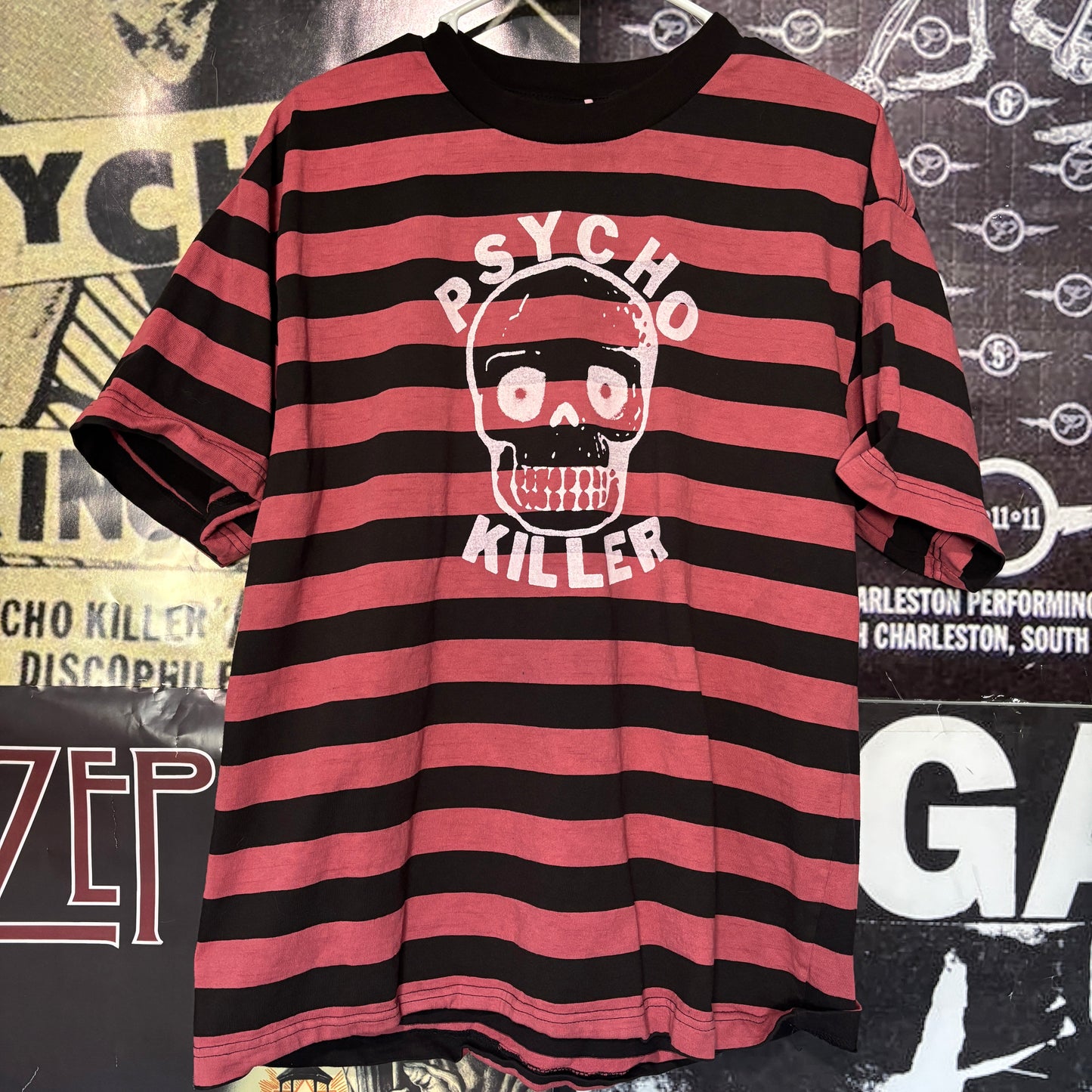 PSYCHO KILLER black/red striped t-shirt
