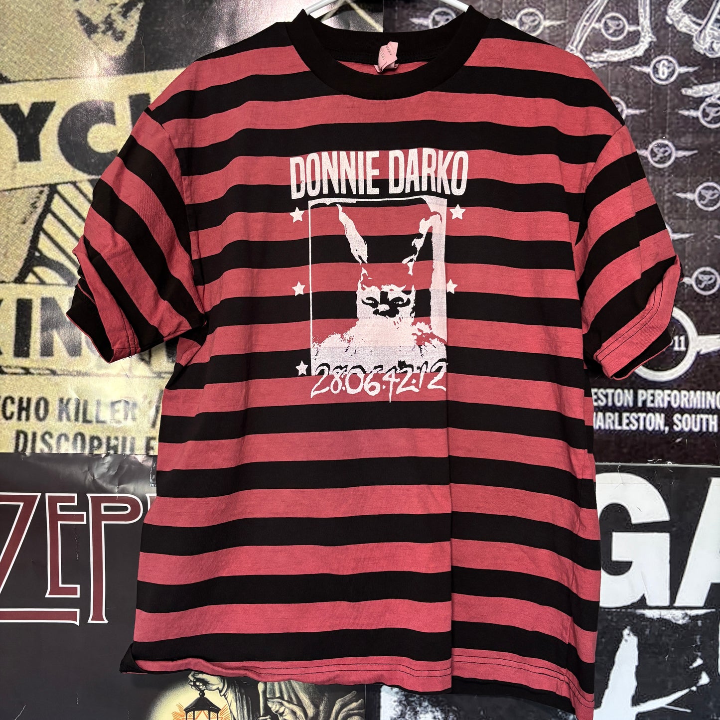 DONNIE black/red striped t-shirt