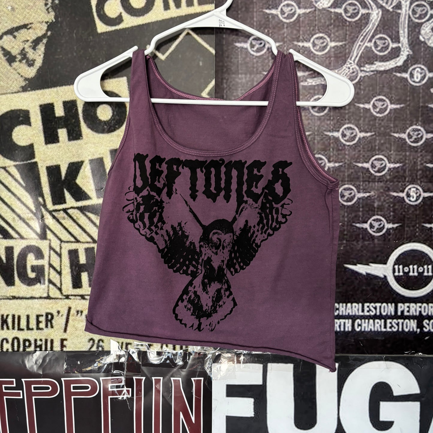 DEF OWL purple crop tank top SM/MED