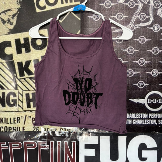 DOUBT purple crop tank top SM/MED