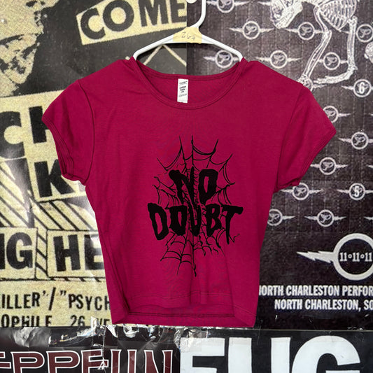 DOUBT ruby green crop baby tee SM/MED