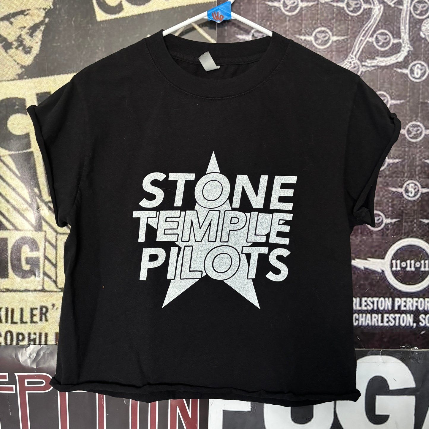 STONE black cut off t-shirt SM/MED