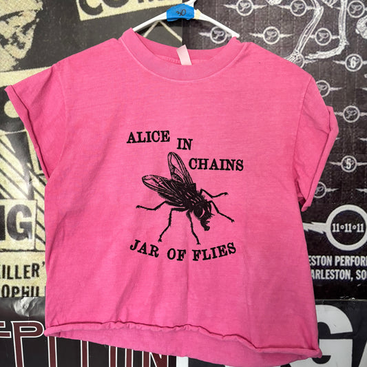 ALICE FLY pink cut off t-shirt SM/MED