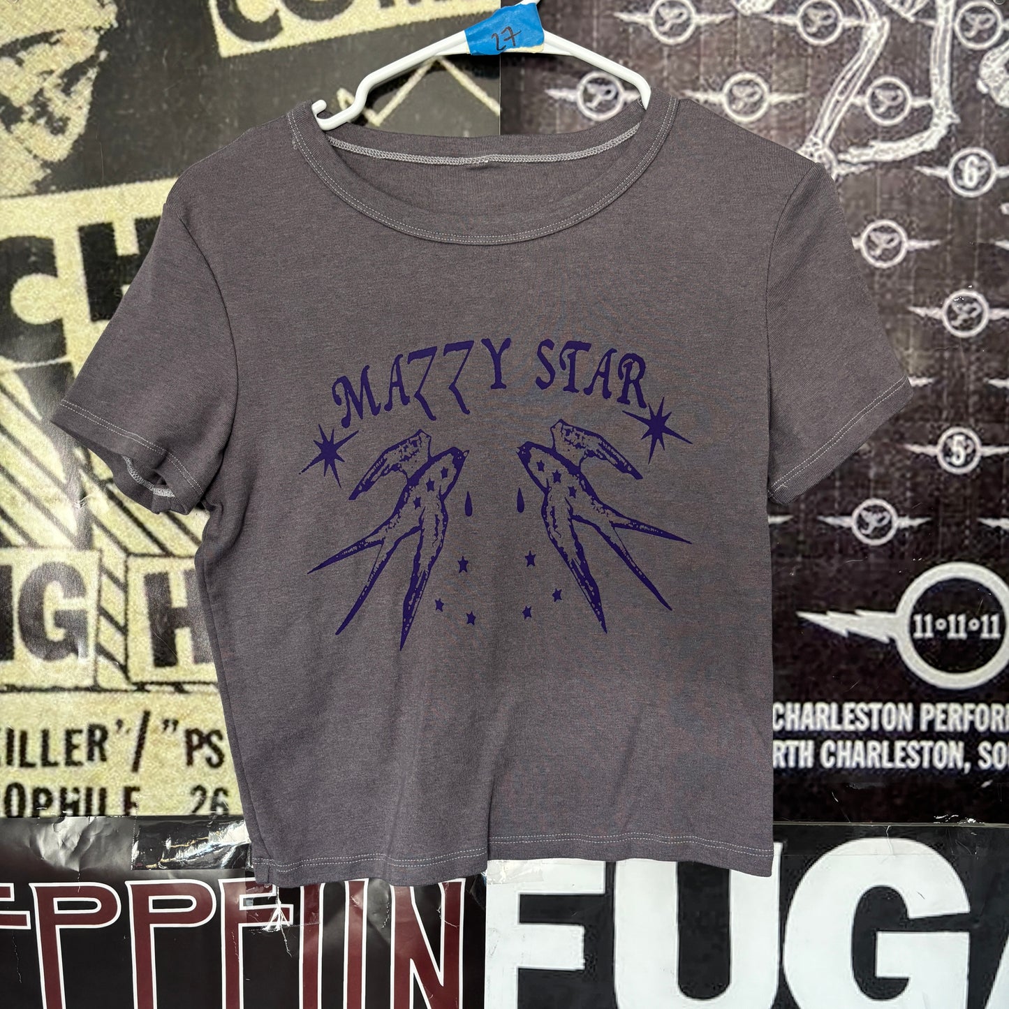 MAZZY grey/purple baby tee SM/MED