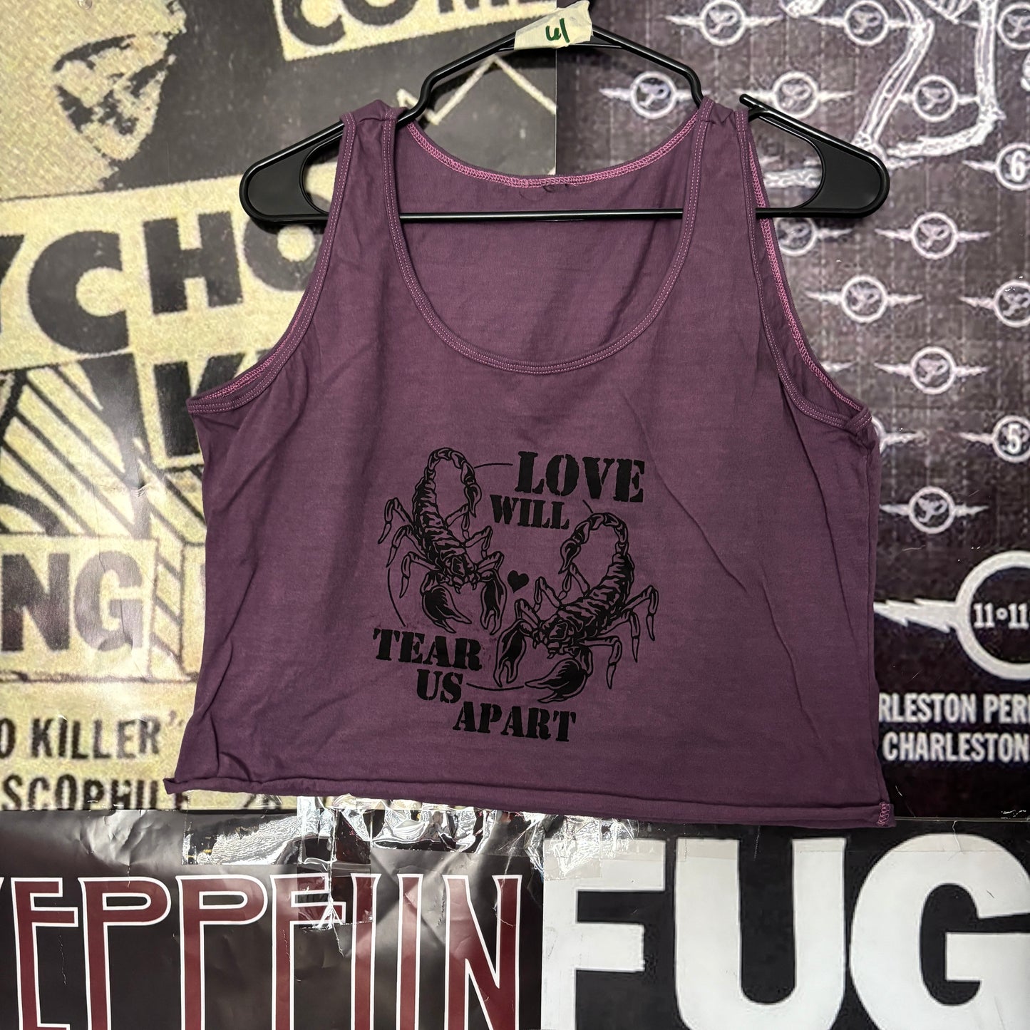 JOY DIVISION purple crop tank top LAR/XL