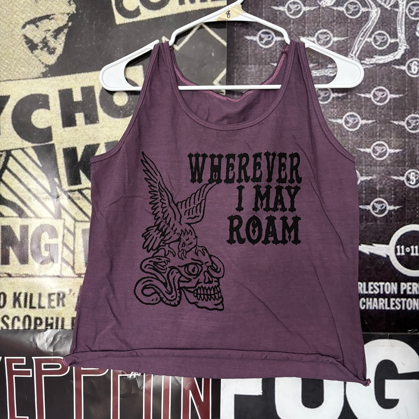 ROAM purple crop tank top LAR/XL