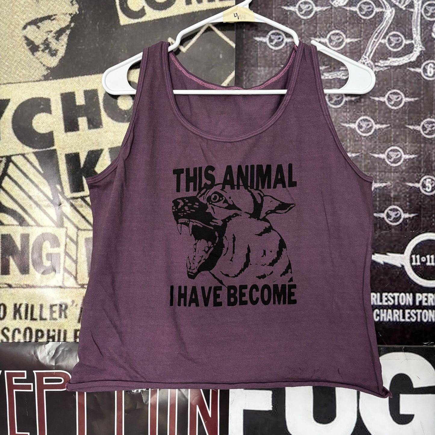 ANIMAL purple crop tank top LAR/XL