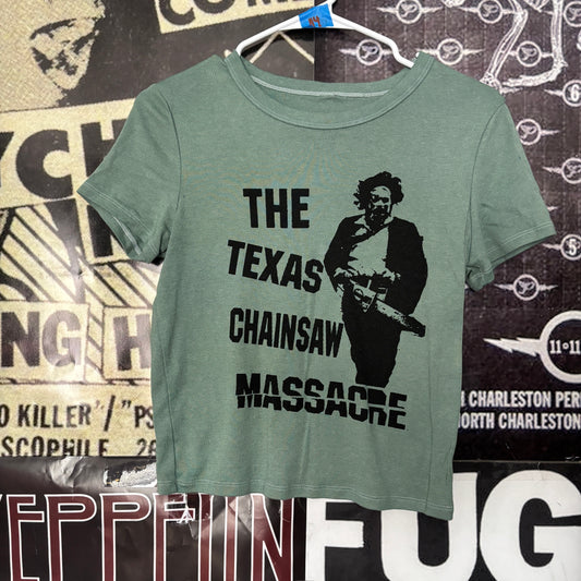 TEXAS olive crop baby tee LAR/XL