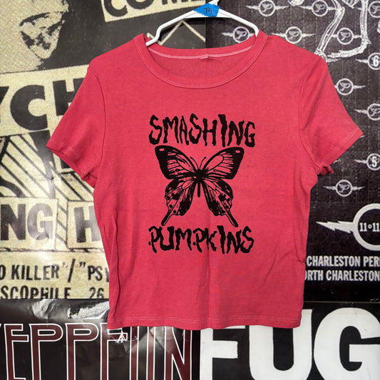 SMASHING red crop baby tee LAR/XL