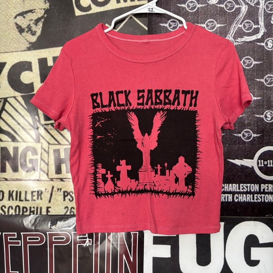 SABBATH red crop baby tee LAR/XL
