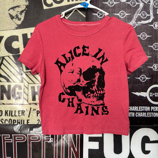 ALICE SKULL red crop baby tee LAR/XL
