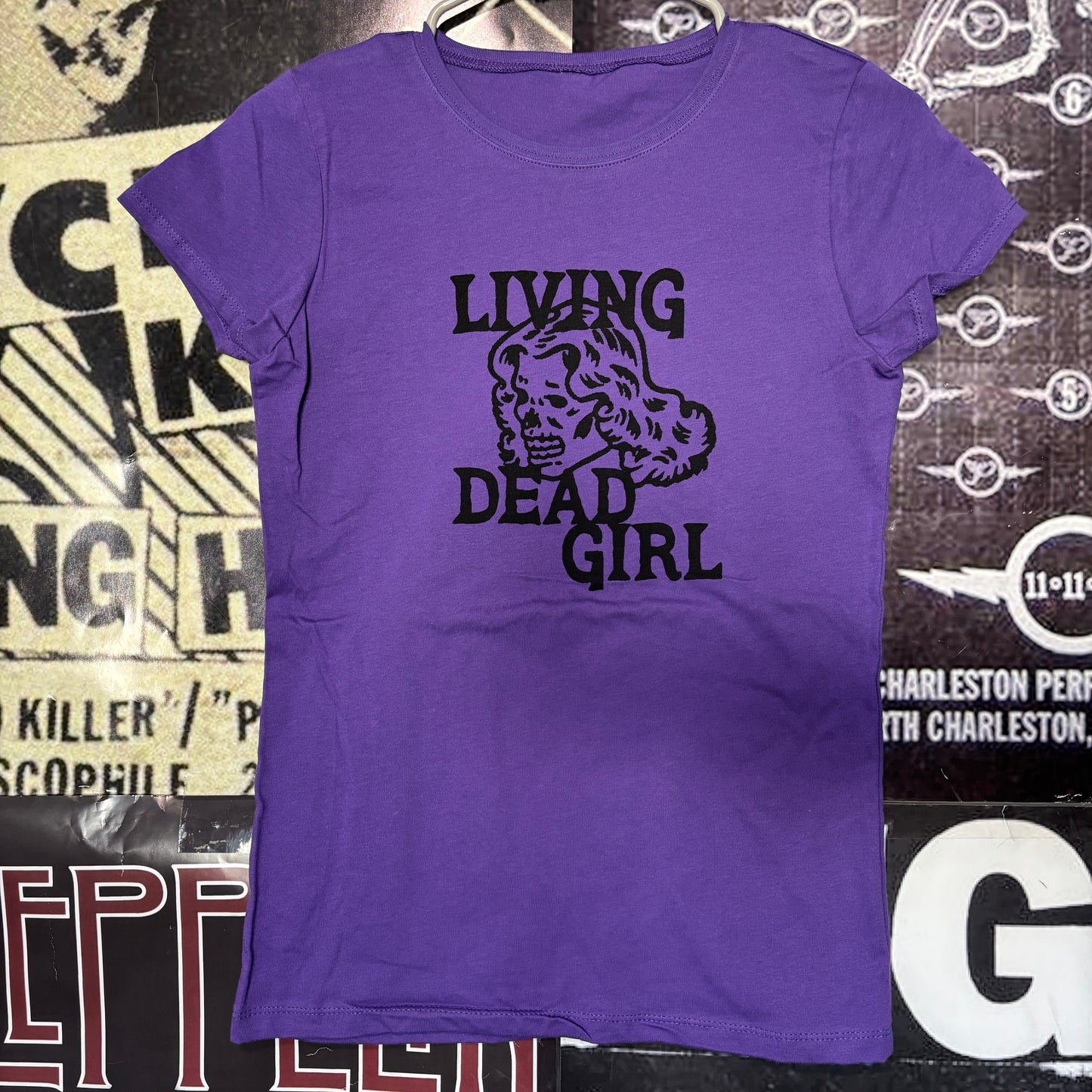 LIVING GIRL purple babydoll tee SM/MED