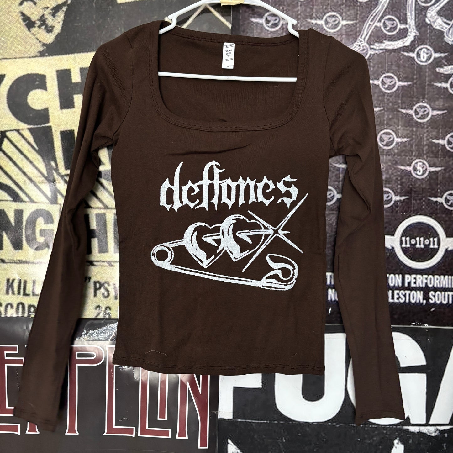 DEF PIN  brown square neck baby long sleeve MEDIUM