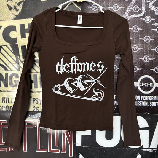 DEF PIN  brown square neck baby long sleeve MEDIUM
