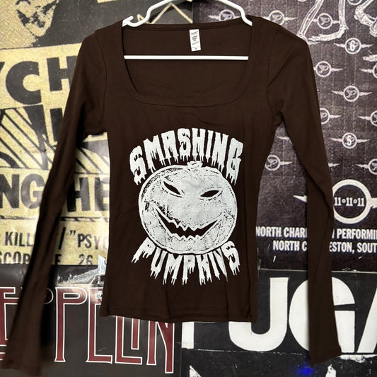 SMASHING  brown square neck baby long sleeve MEDIUM