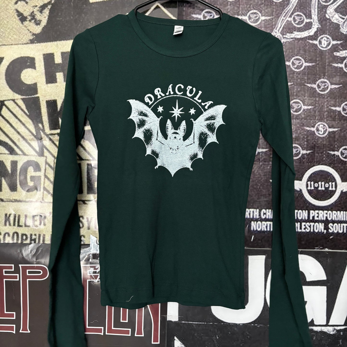 DRACULA forest green baby long sleeve MEDIUM