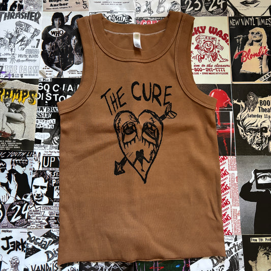 CURE HEART light brown ribbed tank XS/SM